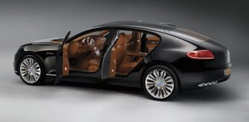 Vista lateral del Bugatti Galibier destacando su elegante silueta.