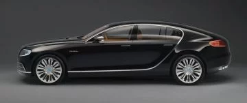 Vista lateral del Bugatti Galibier destacando su silueta aerodinámica.