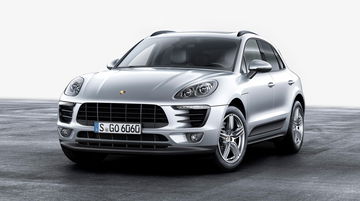 Vista lateral y delantera del Porsche Macan, diseño dinámico y deportivo.