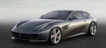 Vista lateral del Ferrari GTC4Lusso resaltando su elegancia y dinamismo.