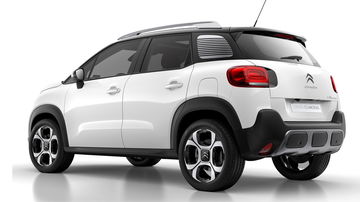 Vista trasera y lateral del Citroën C3 Aircross, mostrando su diseño robusto.