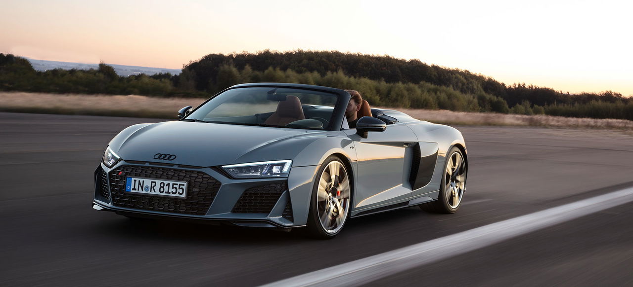 Audi R8 Spyder Gris Limites Velocidad Autobahn