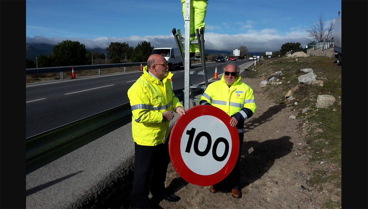 Senales 100 90 Kmh Limite Velocidad Carretera 1