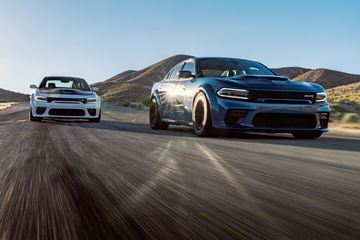 2020 Dodge Charger Scat Pack Widebody (left) And 2020 Dodge Char