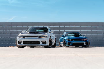 2020 Dodge Charger Scat Pack Widebody (left) And 2020 Dodge Char