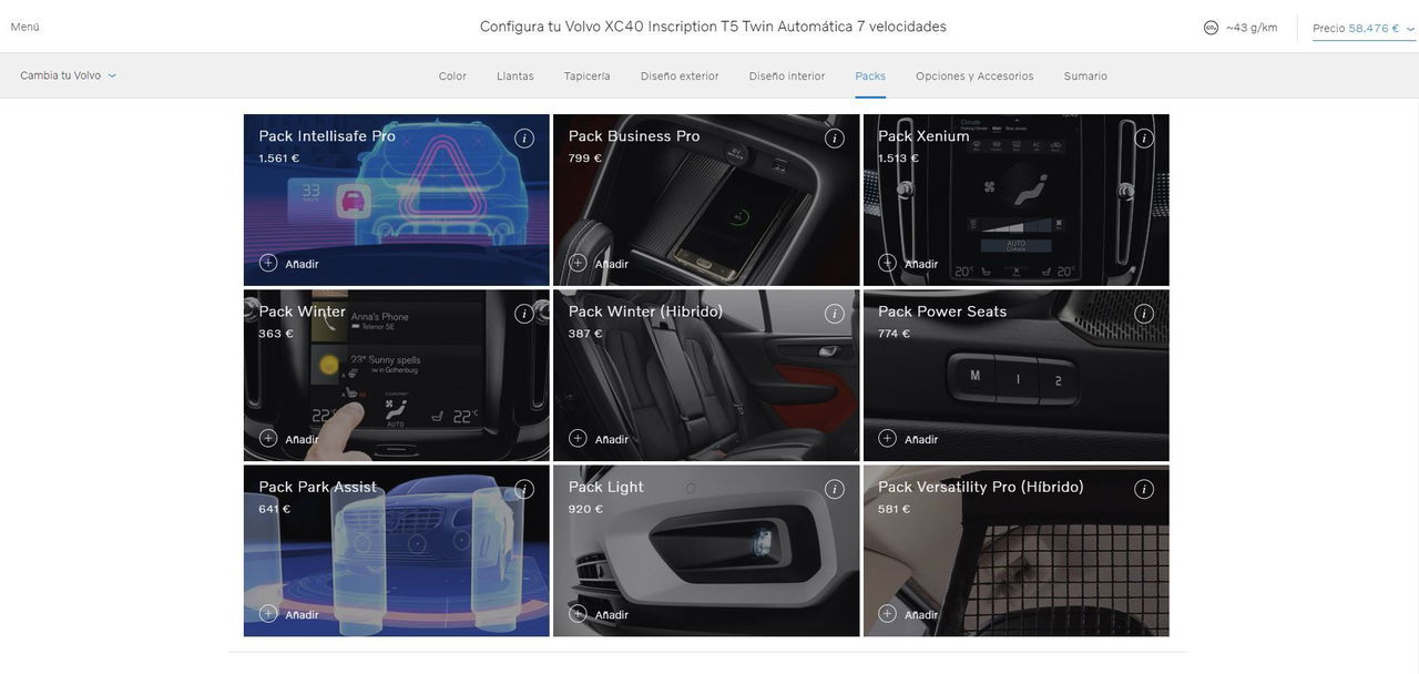 Configurador Volvo Xc40 Packs 001