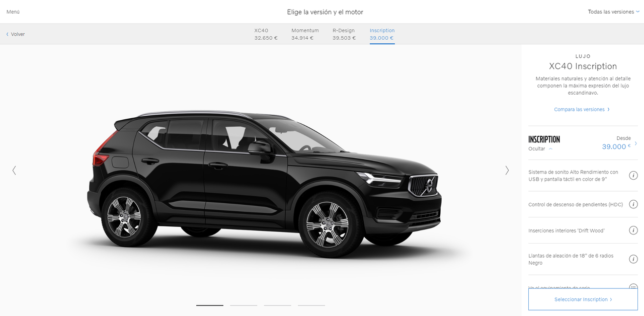 Configurador Volvo Xc40 Version