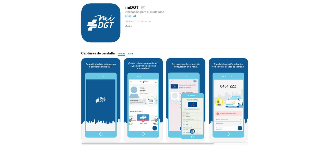 Descargar Carne Conducir Movil Ios Iphone App Mi Dgt