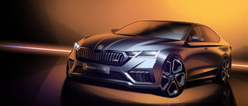 Skoda Octavia Rs 2020 Ilustracion Sedan Frontal