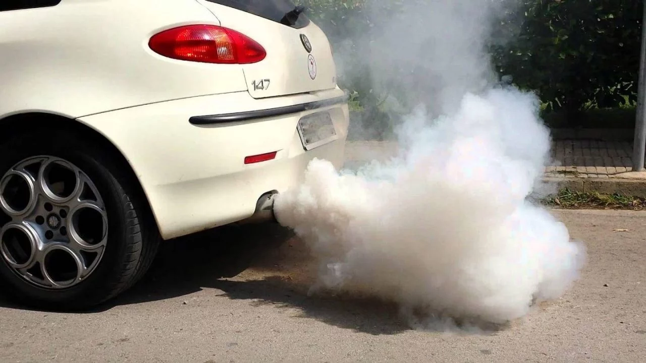 Humo Blanco Escape Coche