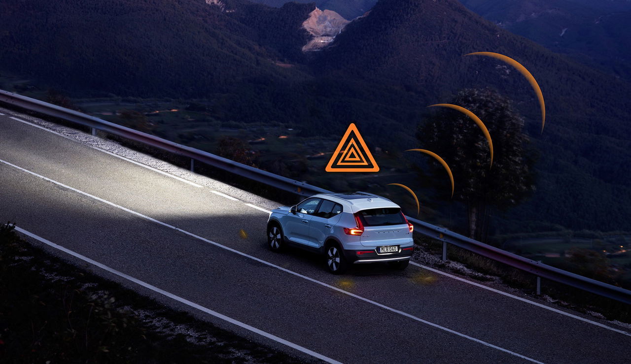 Volvo Seguridad Hazard Light Alert Coche Conectado