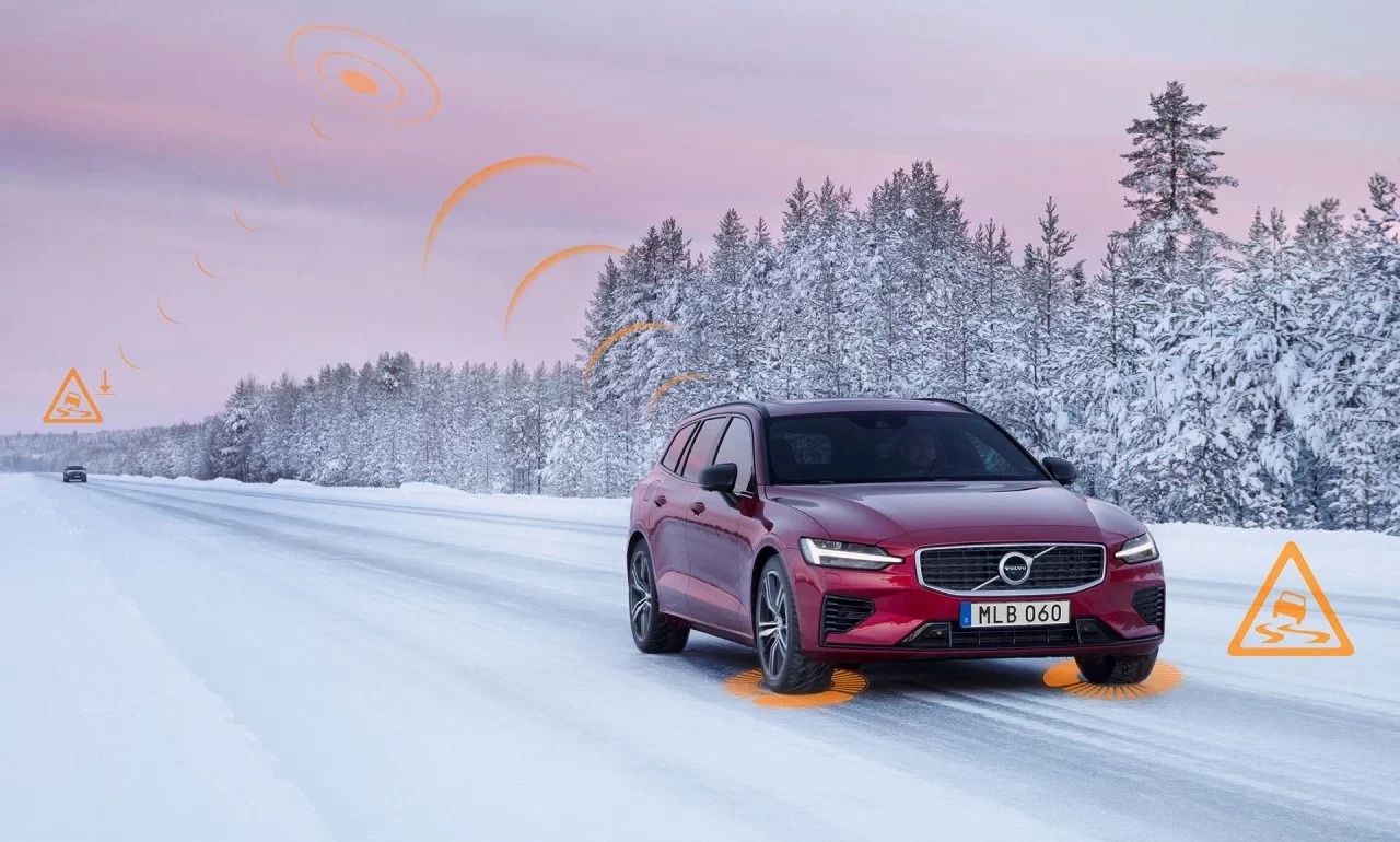 Volvo Seguridad Nieve Slippery Road