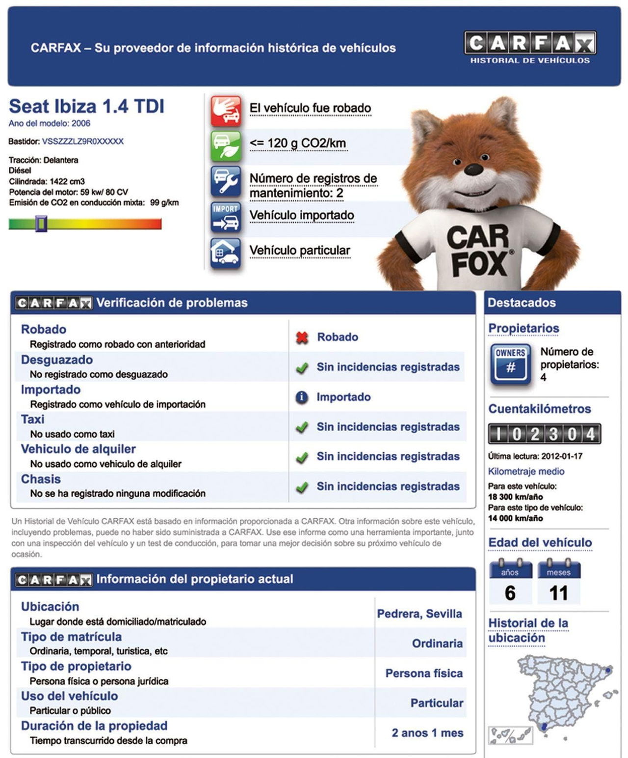 Informe Vehiculo Dgt Carfax