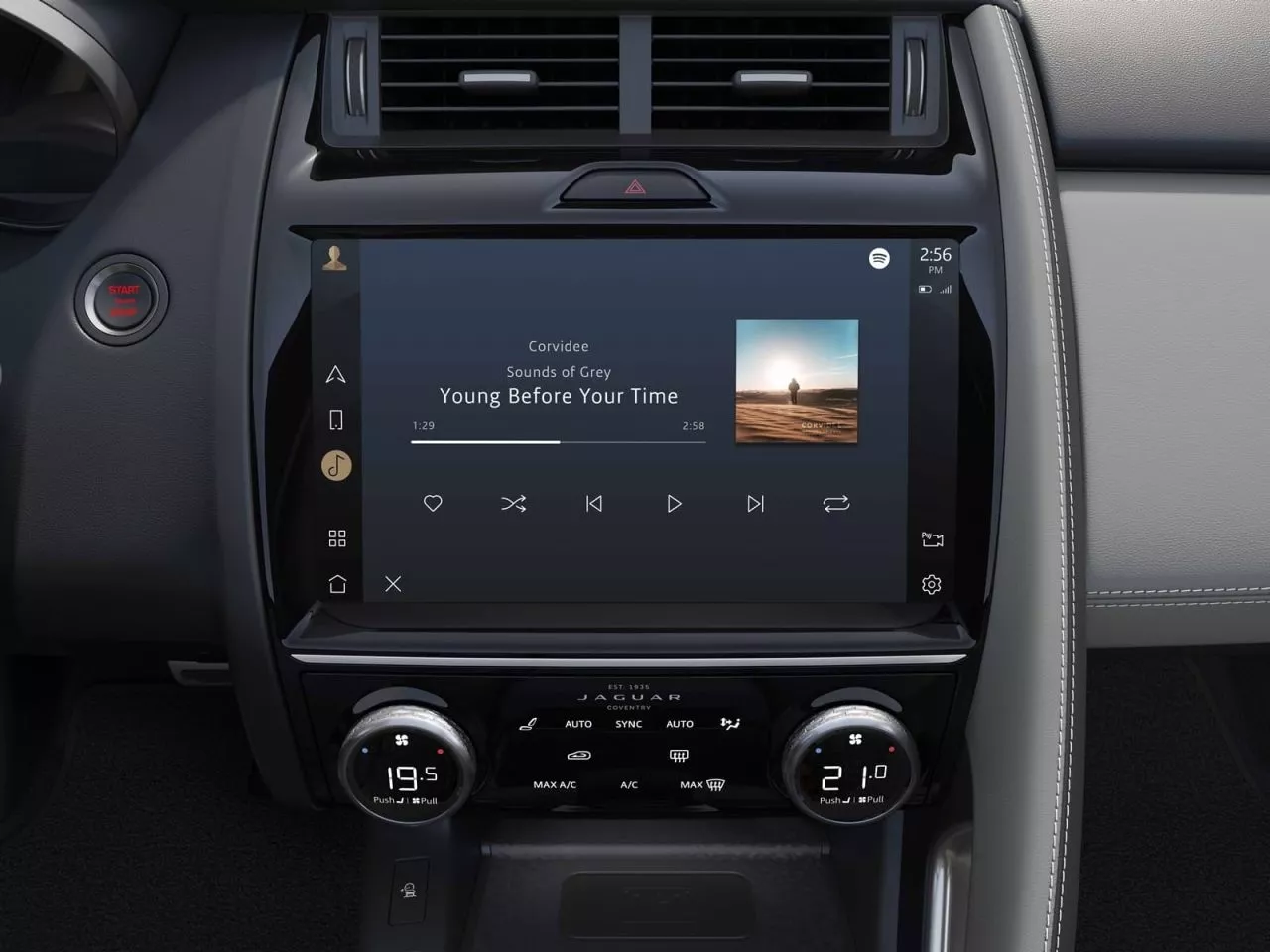 Vista del sistema de infotainment del Jaguar E-PACE.