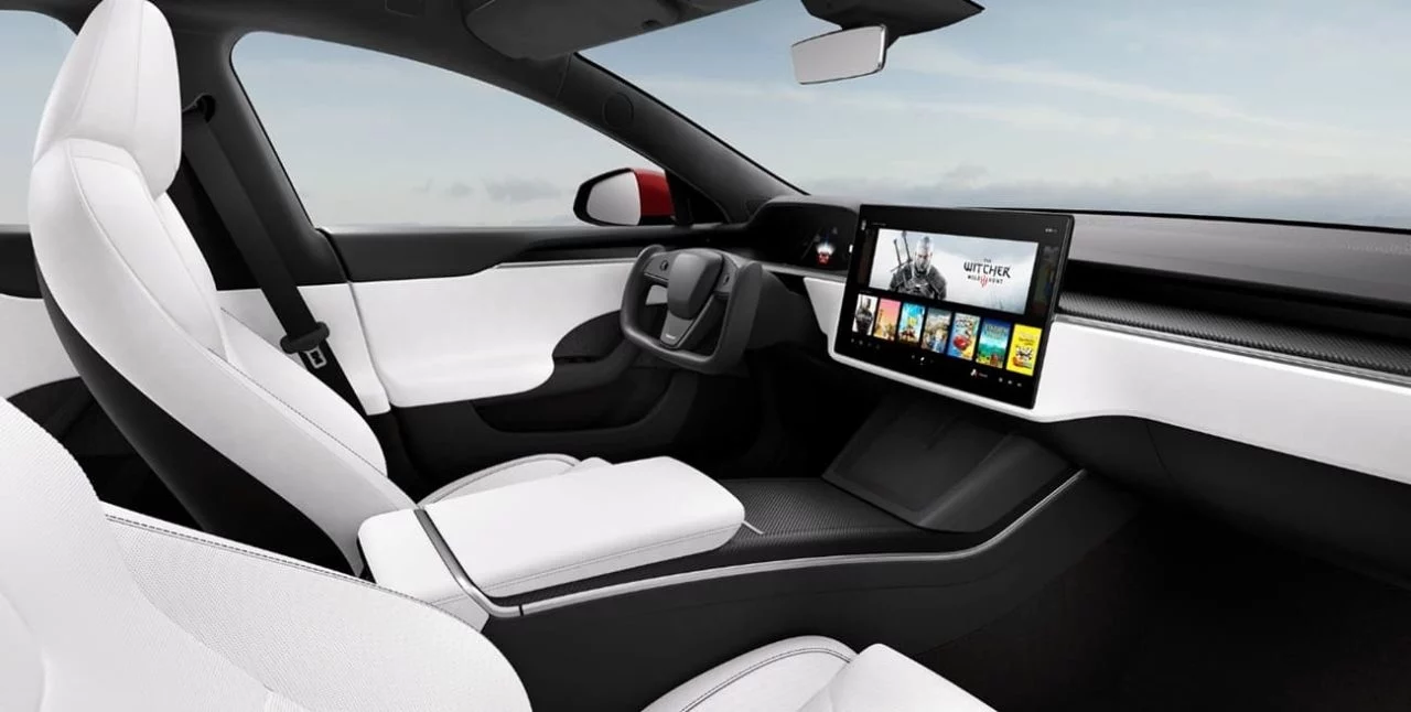 Tesla Model S 2021 Interior Blanco 007