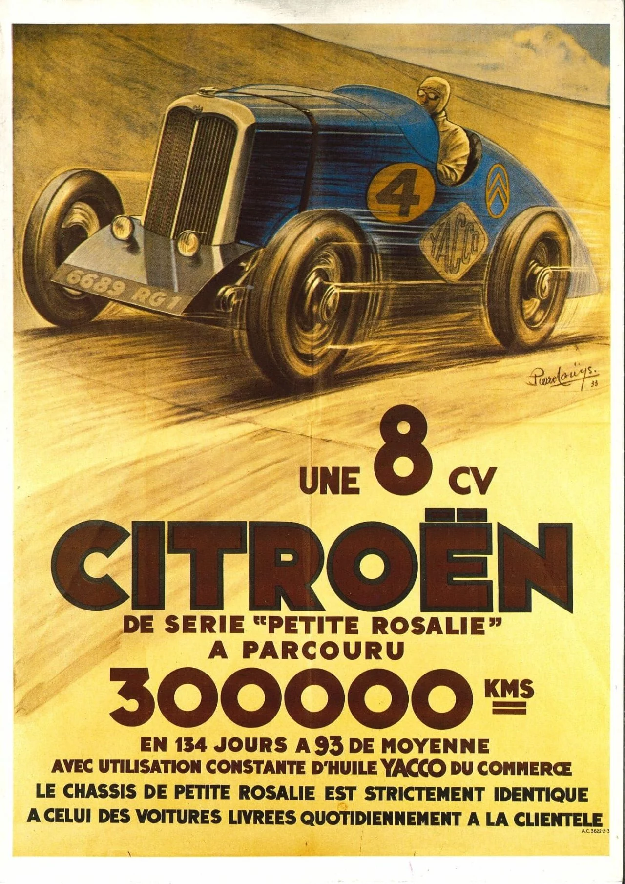 Citroen Petite Rosalie 8cv Cartel