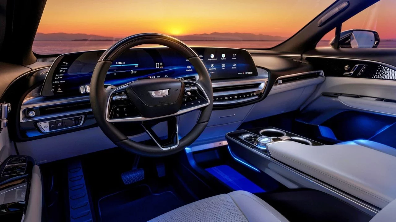 Interior Dashboard Of The 2023 Cadillac Lyriq.