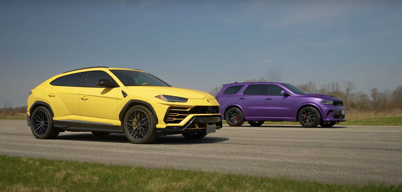 Dodge Durango Hellcat Vs Lamborghini Urus Video Carrera 1