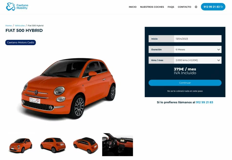 Caetano Mobility Fiat 500 Etiqueta Eco