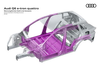 Vista detallada de la estructura de seguridad del Audi Q6 e-tron.