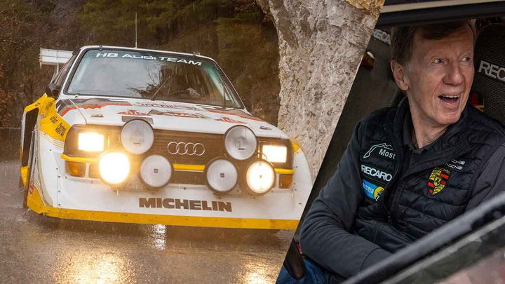 El legendario Audi Quattro S1 E2 en acción con Walter Röhrl al volante.