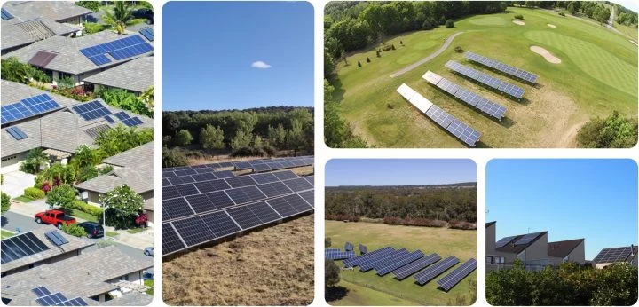 Instalaciones de energía solar en comunidad.