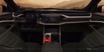 Vistazo al detalle y acabados interiores del Jeep Wagoneer S Trailhawk Concept.