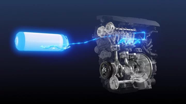 Innovador motor Toyota que utiliza hidrógeno como combustible.