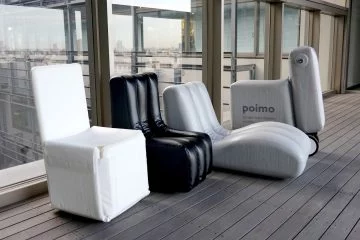 Innovadora propuesta de mobiliario inflable Poimo, diversidad y comodidad.