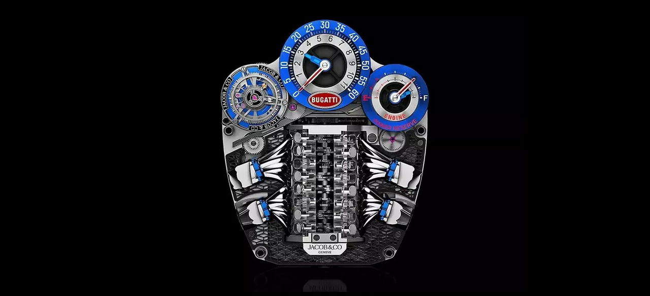 Tourbillon de Bugatti que emula el motor V16.