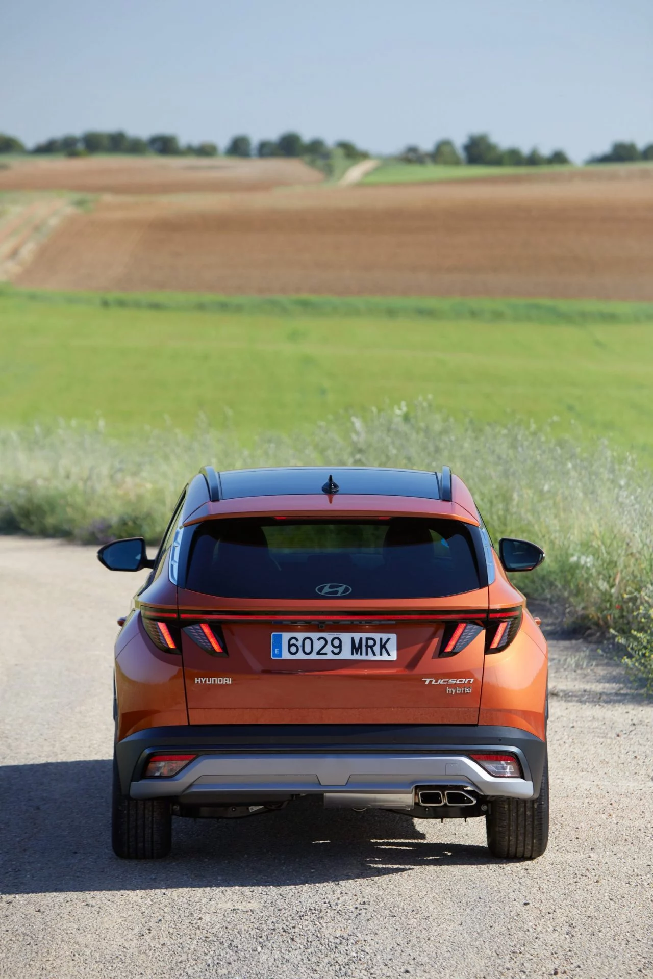 Vista trasera del Hyundai Tucson 2024 destacando su diseño robusto.