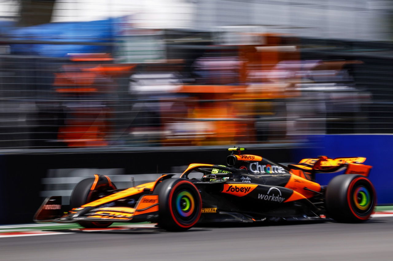 Lando Norris a bordo del McLaren durante la clasificación en Canadá