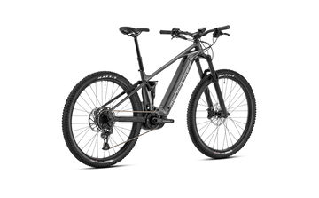 Vista lateral de la eBike Mondraker Chaser con motor Bosch y doble suspensión.