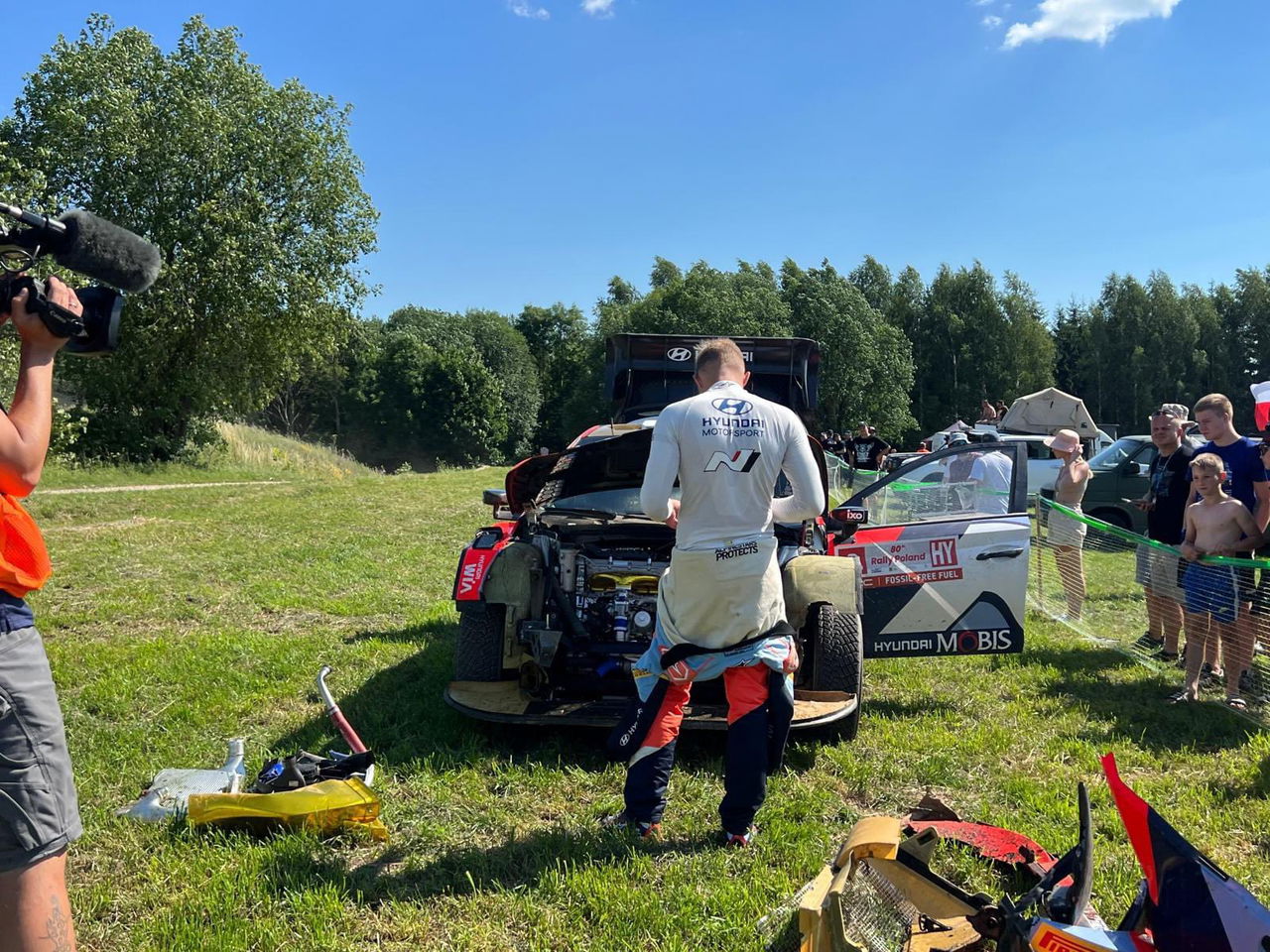 Imagen del Hyundai en el Rally de Polonia tras salida de pista