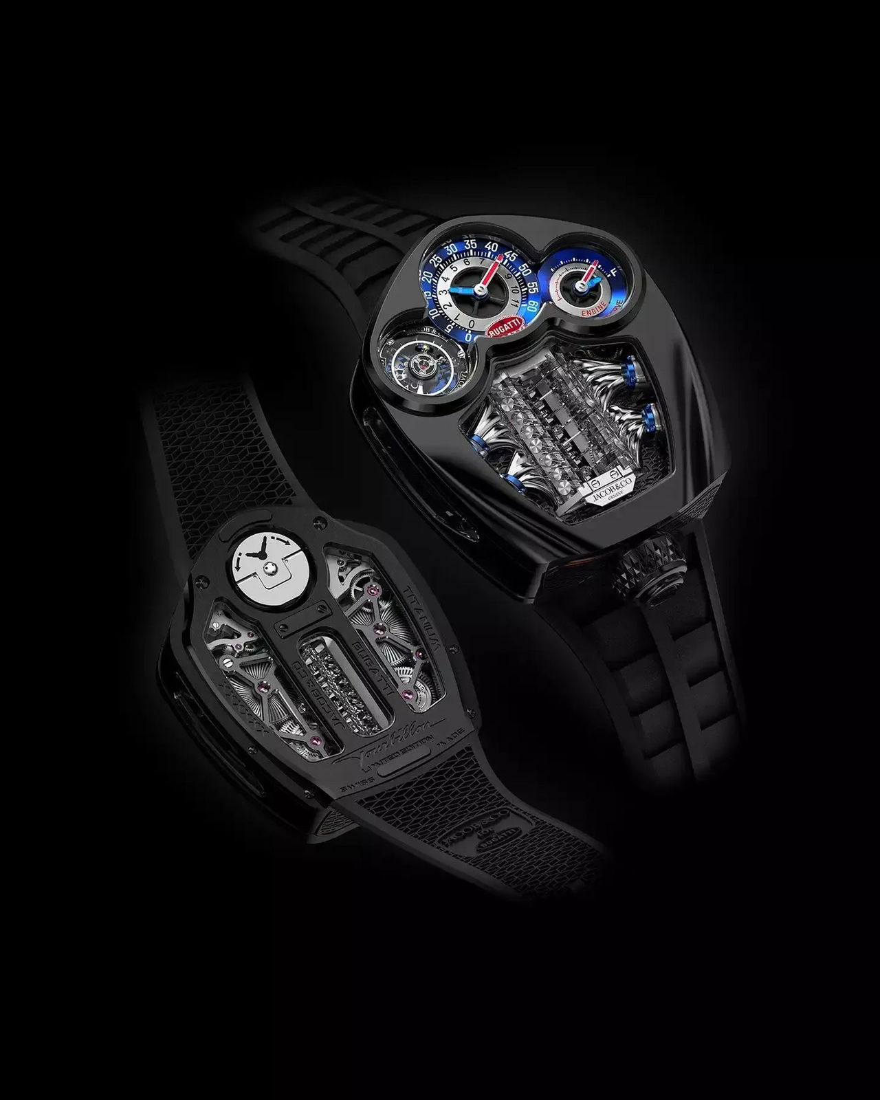 El exclusivo Bugatti Tourbillon imita el motor V16 de sus hiperdeportivos.