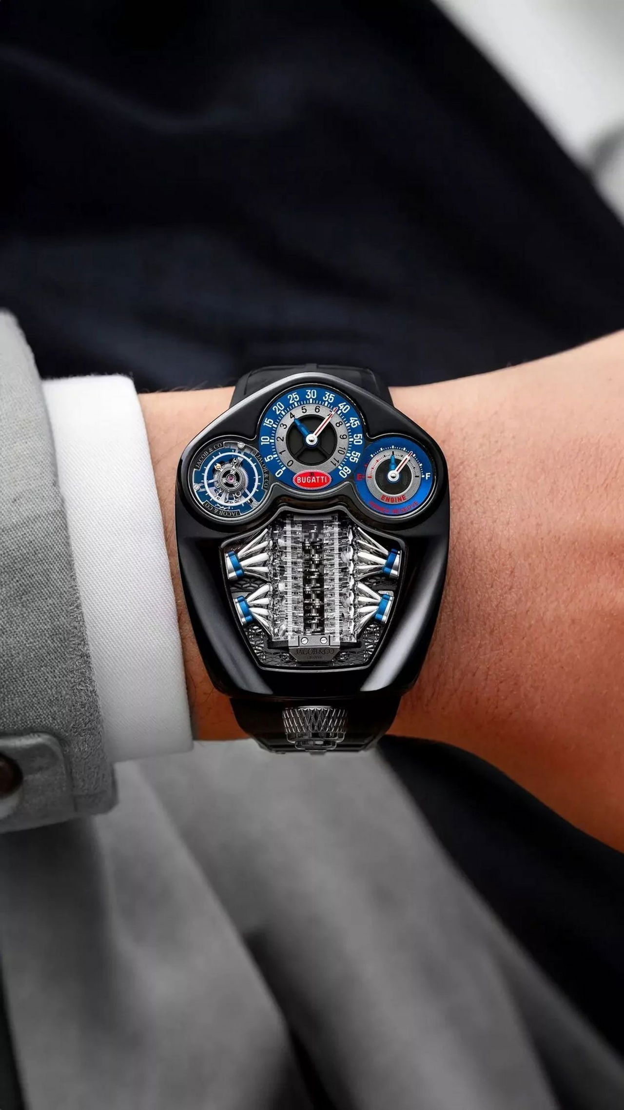 Lujo y precisión: Reloj Bugatti Tourbillon simula motor V16.