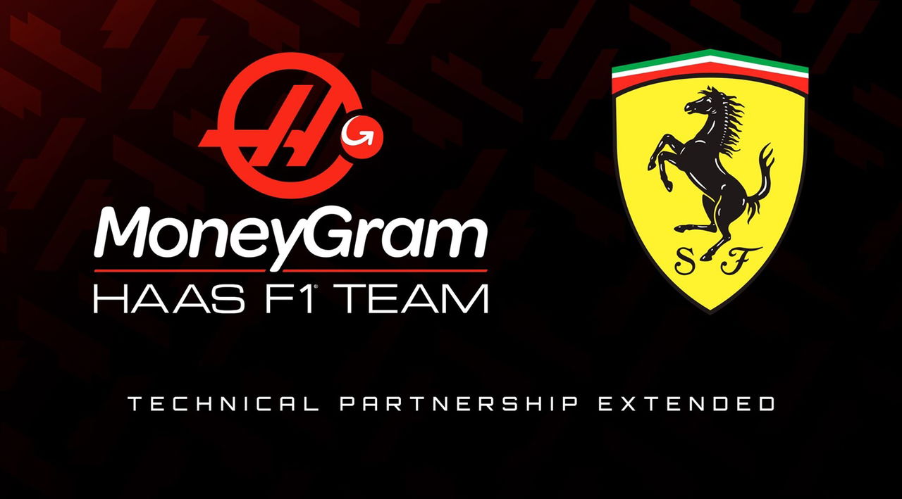 Logotipos de Haas F1 y Ferrari simbolizando su asociación hasta 2028