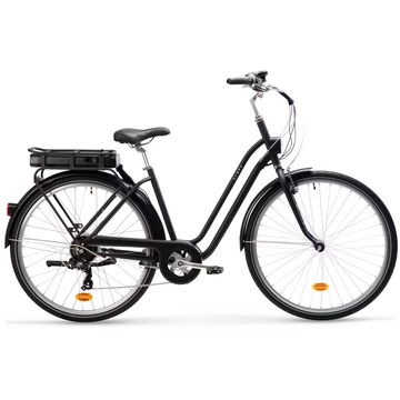 Bicicleta eléctrica Elops 120 de Decathlon, diseño sencillo y práctico.