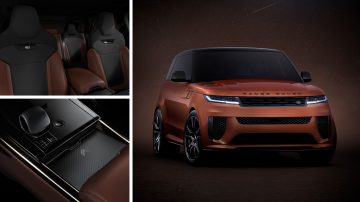 El Range Rover Sport SV muestra su elegante diseño frontal y silueta lateral.
