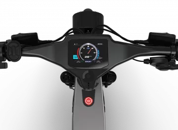 Vista de la instrumentación digital de la ebike Mustang con diseño innovador.