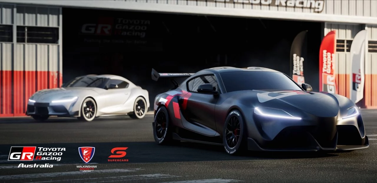 Vista lateral del Toyota Supra preparado para el campeonato Supercars