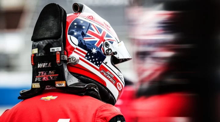 Casco de Will Power al volante, Team Penske IndyCar