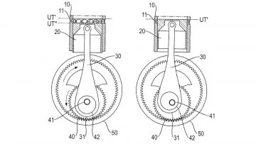 Presentación diagramática patente Porsche motor 6 tiempos sin electrificación