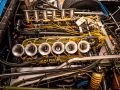 Vista del motor V12 del Matra MS640, un proyecto de poderío y precisión técnica.