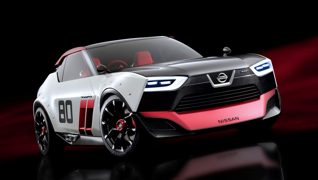 Vista frontal y lateral del Nissan IDx, promete competir con el Honda Prelude.