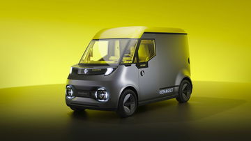 Vista lateral del futurista Renault Estafette Concept 2024.