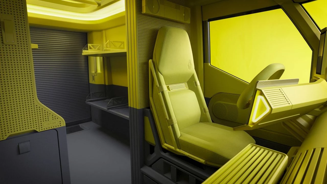 Vista del espacio interior neoretro del Renault Estafette Concept 2024