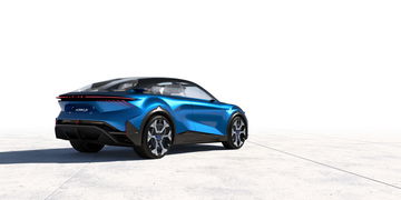 Vista trasera y lateral del conceptual Alpine A390_β, mostrando su diseño coupé SUV