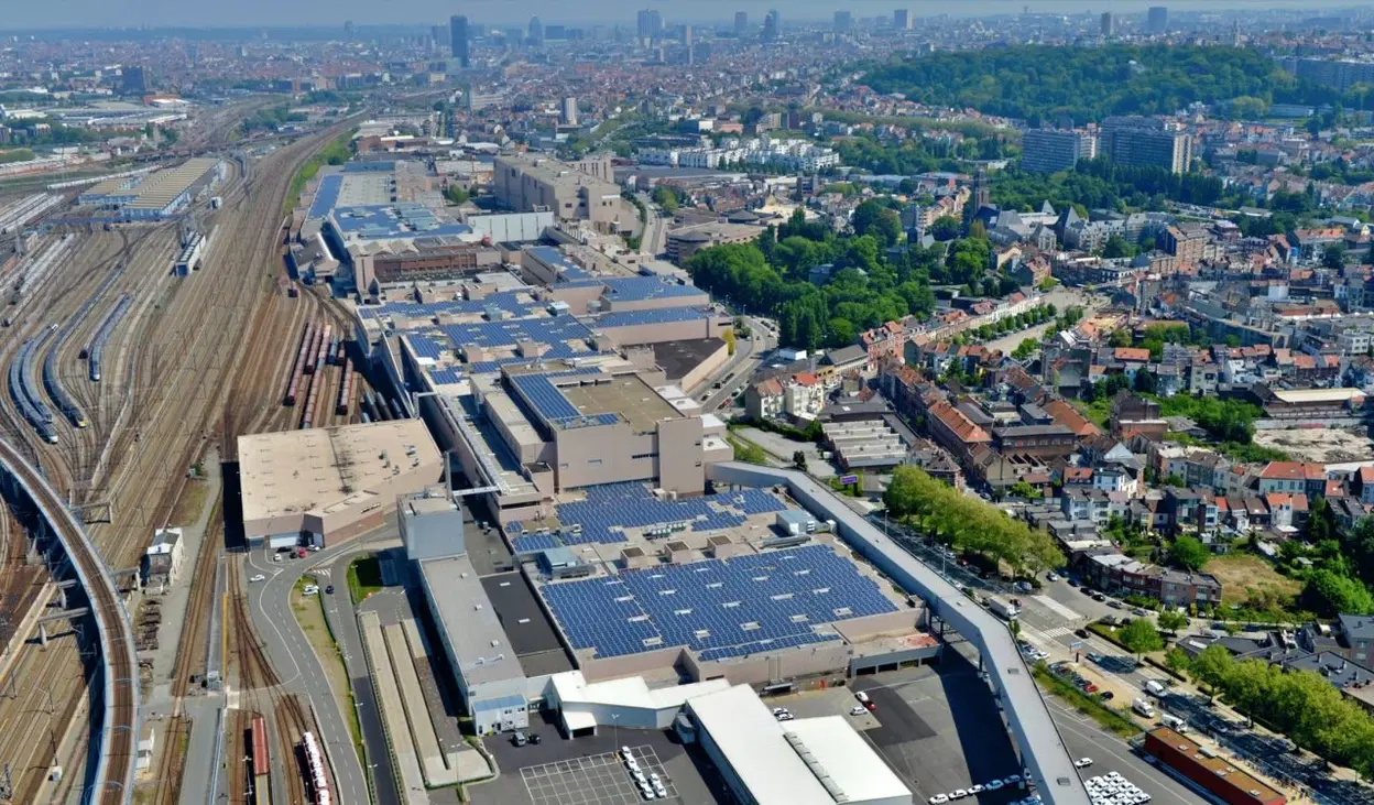 Vista aérea del complejo industrial de Volkswagen en Bruselas.