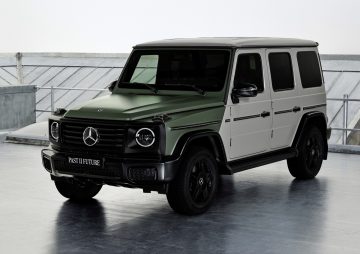 La impecable silueta lateral del Mercedes Clase G Moncler, fusión de diseño y funcionalidad.